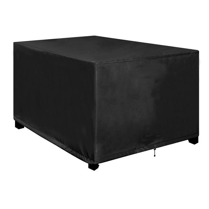 Bâche protection table extérieur 220x110x75 cm Oxford 420D imperméable mobilier jardin noire Dupcheliry