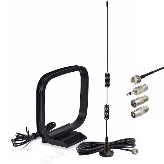 1 PC-Antenne radio FM à base magnétique et antenne boucle AM pour radio HD numérique intérieure, récepteur st