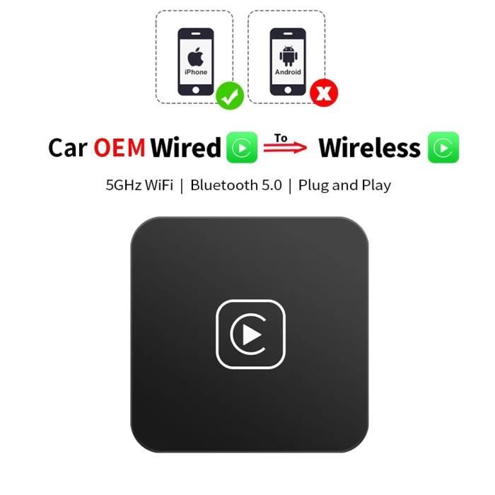 CarplayNoir UNIQUEMENT pour téléphone Android EKIY Mini boîtier