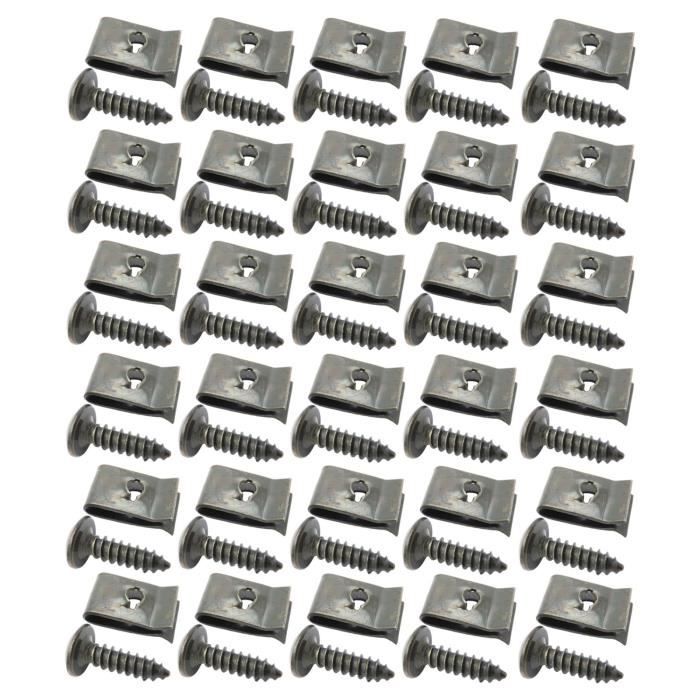 Lot De 20 Clips Et Vis Pour Mercedes - Filetage M5x18mm, Clip 16x10,5mm - Pour Fixation Passage De Roue, Cache-moteur, Soubassement