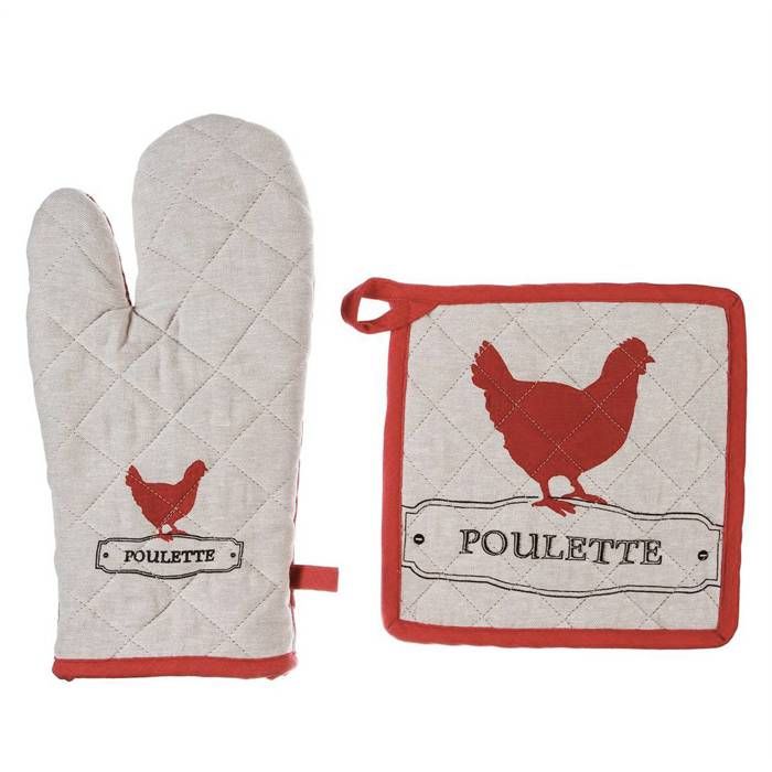 Gant manique poule multicolore H30cm - Atmosphera Créateur dintérieur