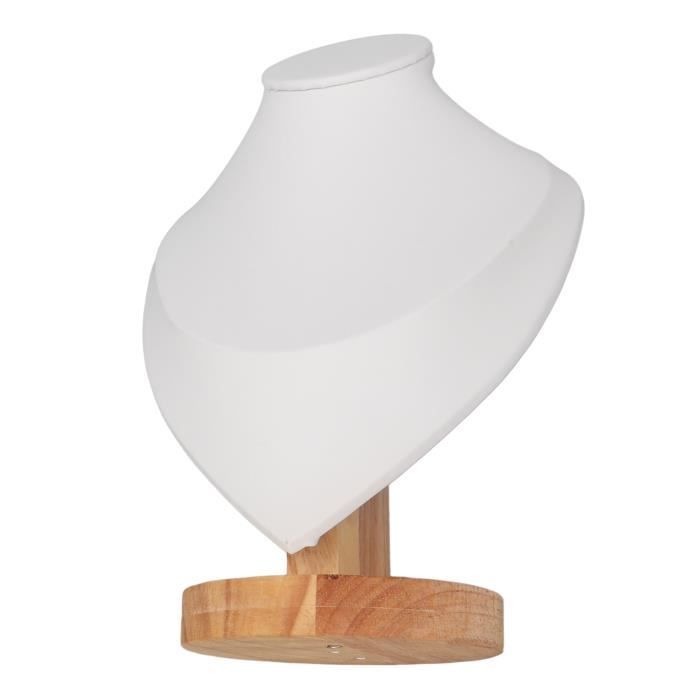 Présentoir De Collier Buste En Bois Et Tissu - Support Pour Bijoux, Neuf Avec étiquettes