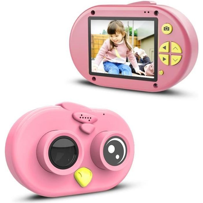Kriogor Appareil photo numérique et caméscope pour enfants avec écran de 2 rose selfie Premier appareil photo pour garçons et filles de 3 ans carte TF 32 Go 8 mégapixels