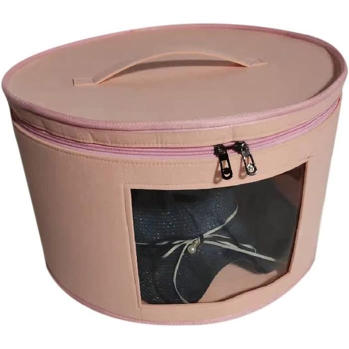 Boîte De Rangement Pour Chapeaux - Transparente Avec Zip - 42x42x26 Cm