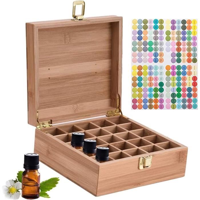 Boîte De Stockage Rangement En Bambou Pour Huile Essentielle