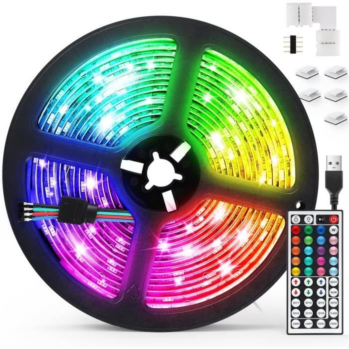 Ruban LED 5M Bande LED Multicolore,avec Télécommande,Bande Lumineuse 20  Couleurs et 8 Modes pour Maison Chambre Décoration - Cdiscount Maison