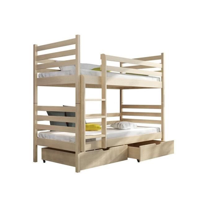 Lit superposés pour chambre enfant - Lit superposé Vista 101 - Pin - 188x87x161cm