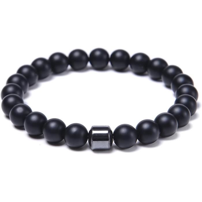 Bracelet En Pierre Naturelle Mixte 8mm - Élastique, Cadeau Homme/Femme (Perles Colorées)