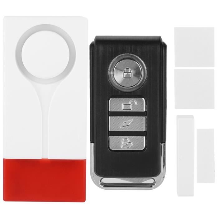 Vibration Alarme de Sécurité sans Fil Noir