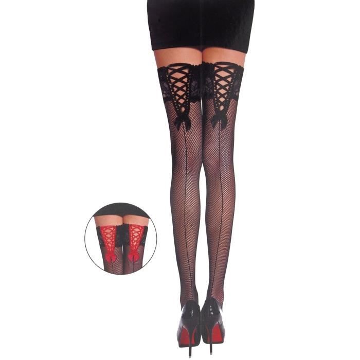 Amazon Bas Autofixant Resille Noir Bas Autofixant Avec Porte Jarretelles  Bas Résille Autofixants