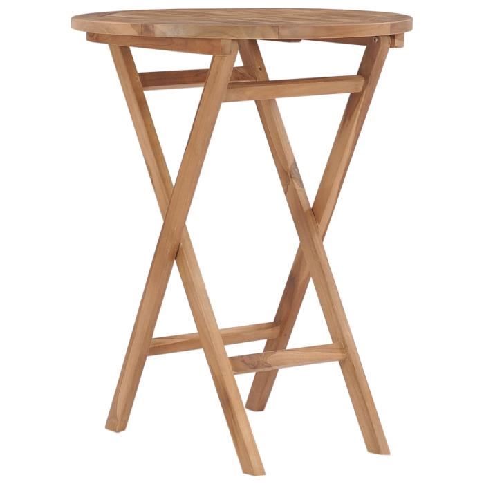 mag💖- table de jardin pliable table à manger contemporain table de balcon  60 cm bois de teck solide♫3258