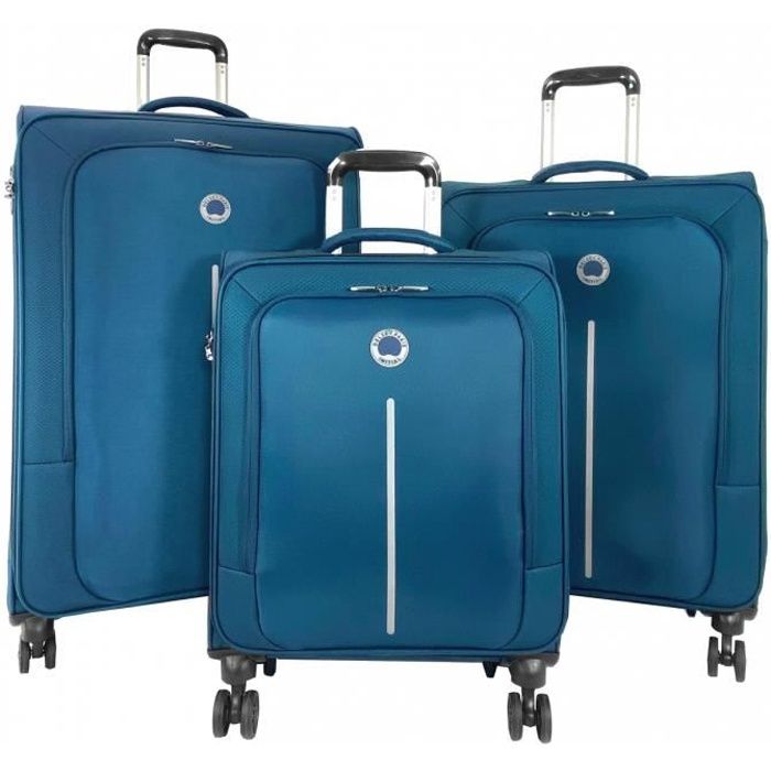 Set de 3 valises souples Delsey Caracas dont une valise cabine Marine - CARACAS3-Marine