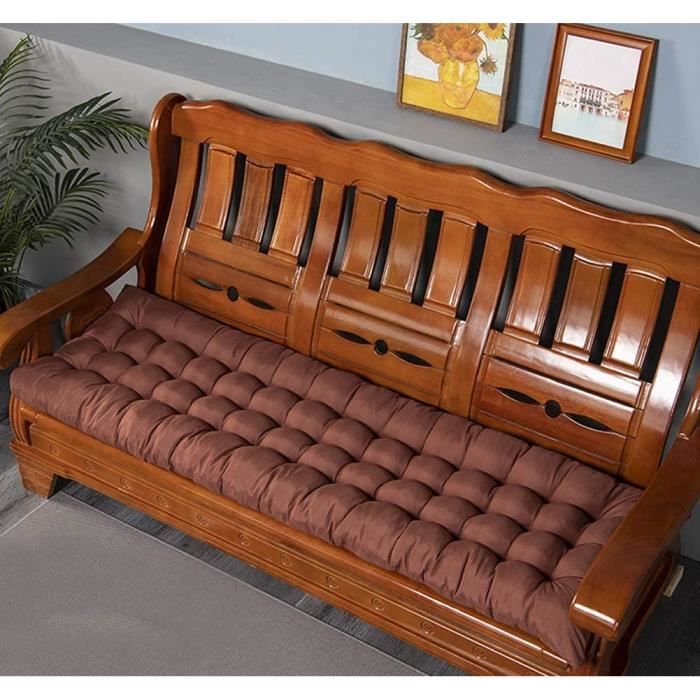 Coussin De Banc Épais 8cm En Coton 170x50cm Mayueri - Pour Banquette, Canapé Ou Balancelle Intérieur Extérieur Vert Clair