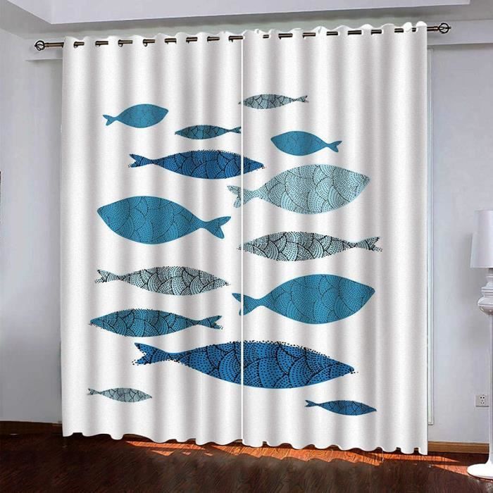 Rideaux Occultants 3D Forêt Lac Ensoleillé 264x240 Cm - 100% Polyester Isolant - 9