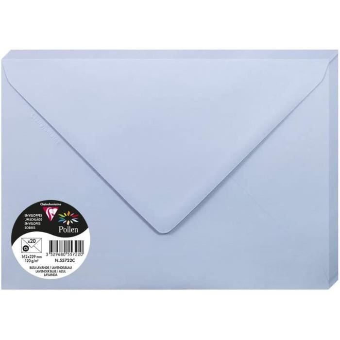 Clairefontaine 54020C - Paquet De 20 Enveloppes Gommées