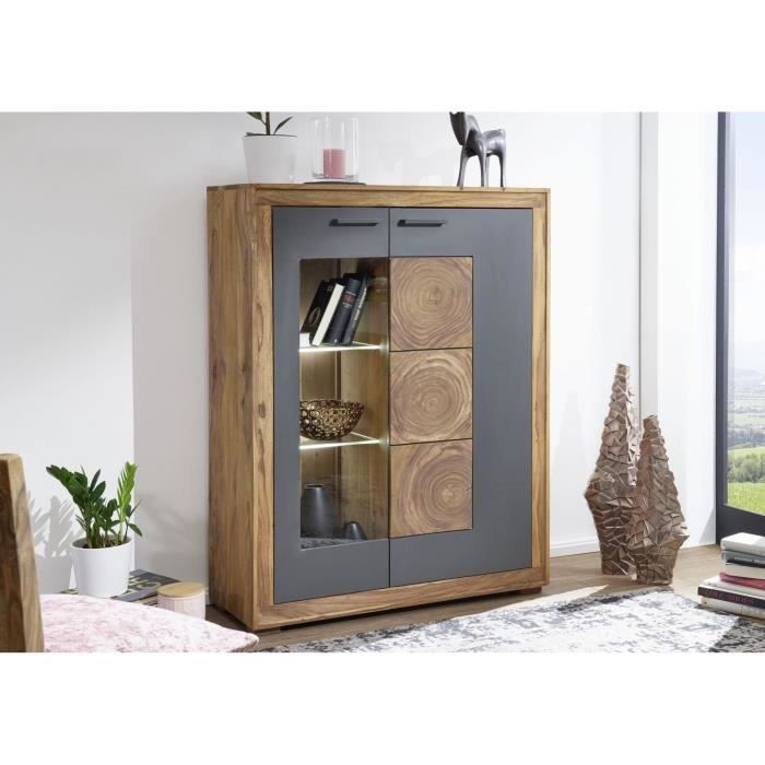 Buffet avec vitrine - Bois de palissandre teinté (Marron) - TURIN #03