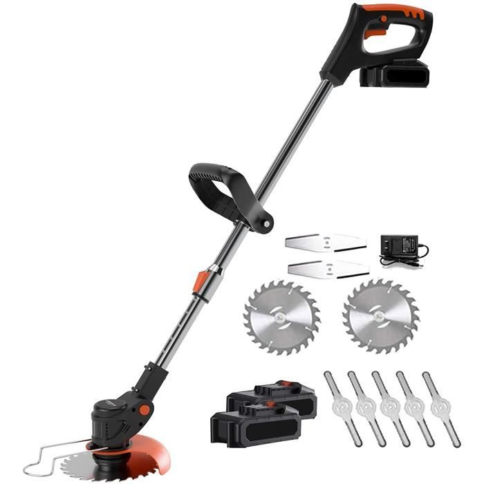 Tondeuse à Gazon Sans Fil 21V Avec Batterie 3.0Ah - Largeur De Coupe 21cm, Pour Pelouse Jusqu'à 50 M² | Hauteur Réglable, Légère (4.3 Kg)