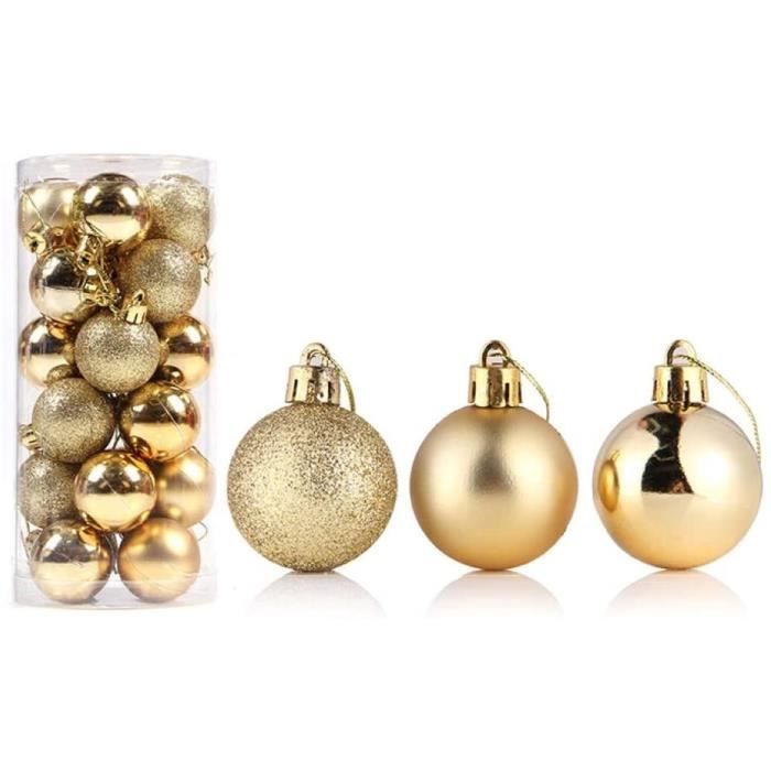 Lot de 24 boules de Noël incassables pour sapin de Noël
