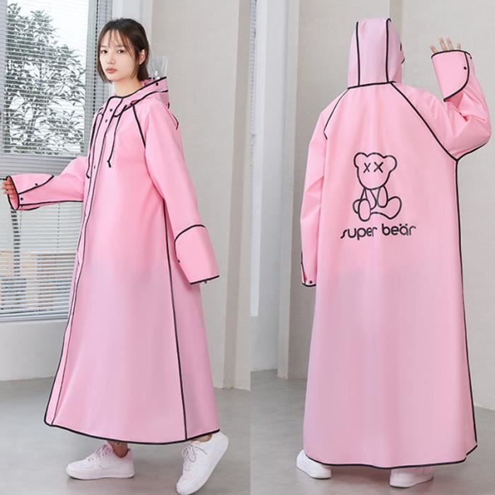 Poncho Pluie Enfant Rose Stearns Avec Capuche - Taille Jeune, Neuf Sous Emballage