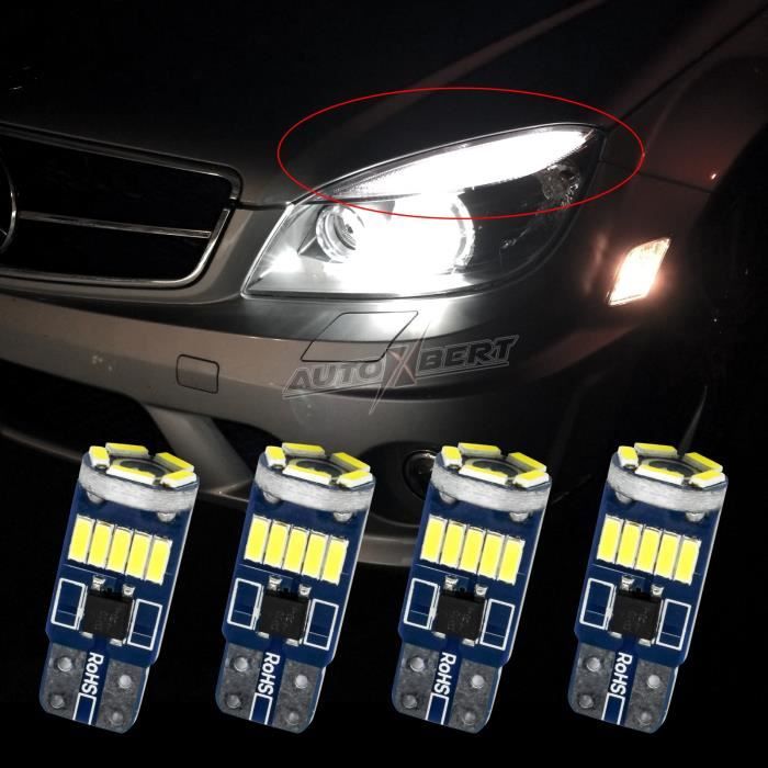 Xénon LED Aucune Erreur Sourcil Paupière Ampoules Pour Mercedes Benz W204 C300 C350 C63 AMG T10-15SMD Parkin