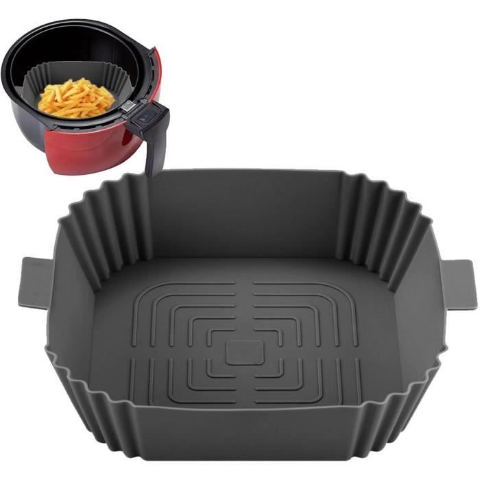 Lot De 2 Pinces Anti-Brûlure Pour Air Fryer - Acier Inoxydable + Silicone - Résiste à 230°C - Avec Brosse