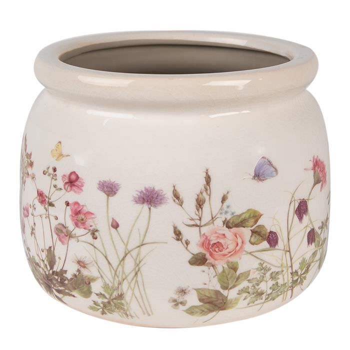 Pot De Fleur D'intérieur Clayre & Eef 14*13 Cm Pot De Fleurs Rond En