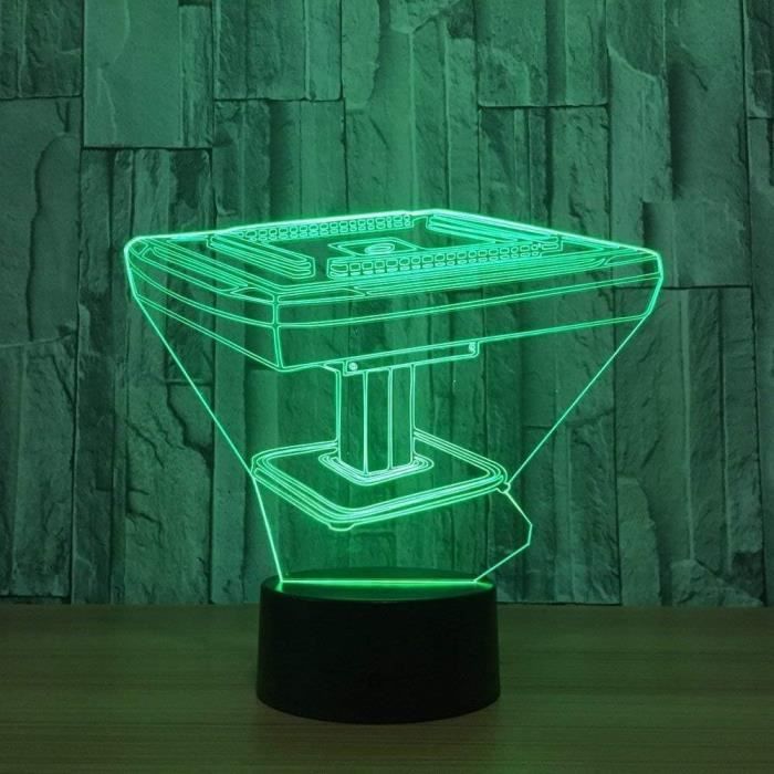 Led Mahjong Mahjong Game Desk 3D Led Veilleuse Usb 7 Couleurs Changement De Lampe ...
