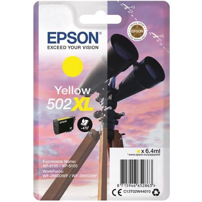 EPSON Cartouche dencre 502 XL Jaune – Jumelles (C13T02W44020)