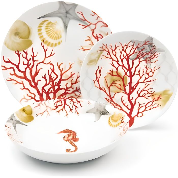 M/ÄSER 931547 Ossia Service de table en porcelaine pour 4 personnes Style m/éditerran/éen Bleu clair 16 pi/èces