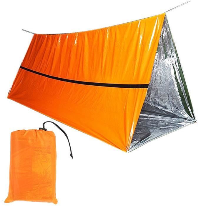Camping tente enveloppe sac de couchage en aluminium Film tente Tube  d'urgence tente survie abri coupe-vent isolation thermique - Cdiscount Sport