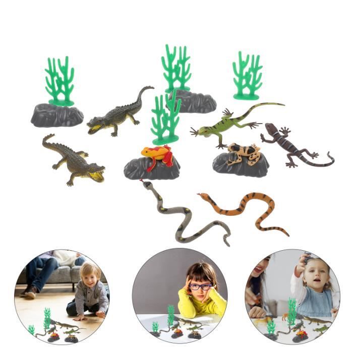 JSMTKJ Reptile Jouets 2pcs Jouet Figurine Lézard | Lézard Réaliste en Plastique Coloré pour Collection Cadeau Enfant Halloween