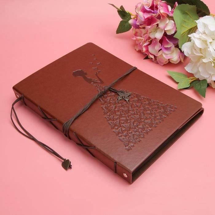 Album Photo Cuir Autocollant 40 Pages - Format 28x33 Cm, Pour Photos 10x15 à 25x20 Cm, Cadeau Anniversaire Mariage