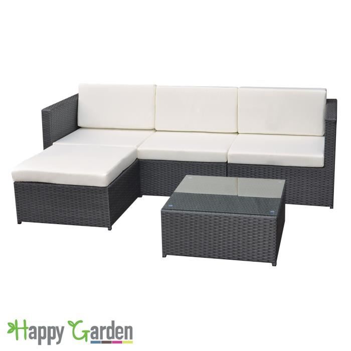 Salon De Jardin Furiani En Resine Tressee Gris 4 Places Coussins