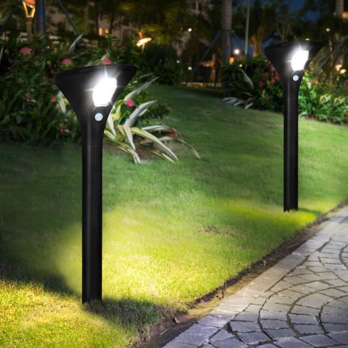 2er Spot Lampe Solaire DEL Éclairage de jardin jardin éclairage avec Détecteur mvt 