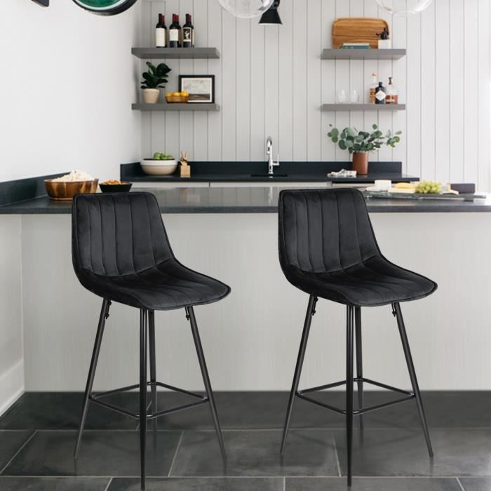 Lot de 6 chaises de salle à manger rembourrée asisse en velours vert en métal 490012915