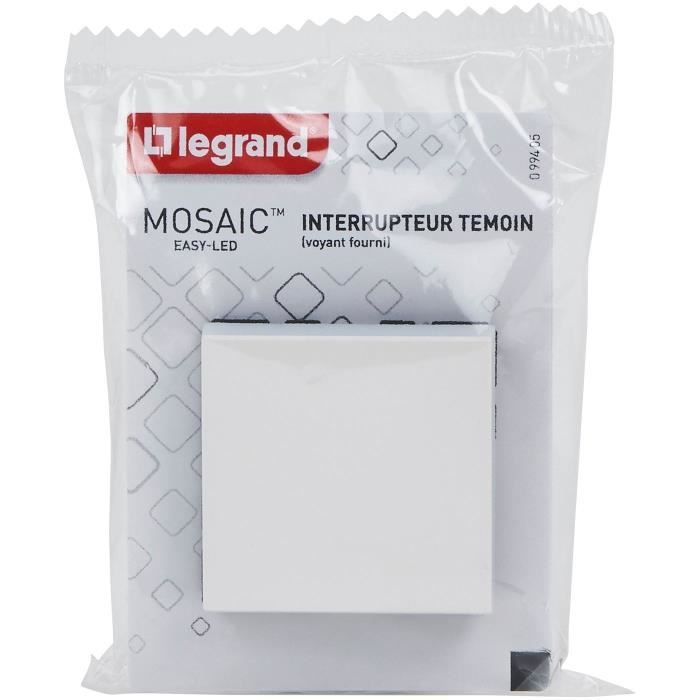 LEGRAND - Mosaic interrupteur va/vient témoin 2 modules compo blanc