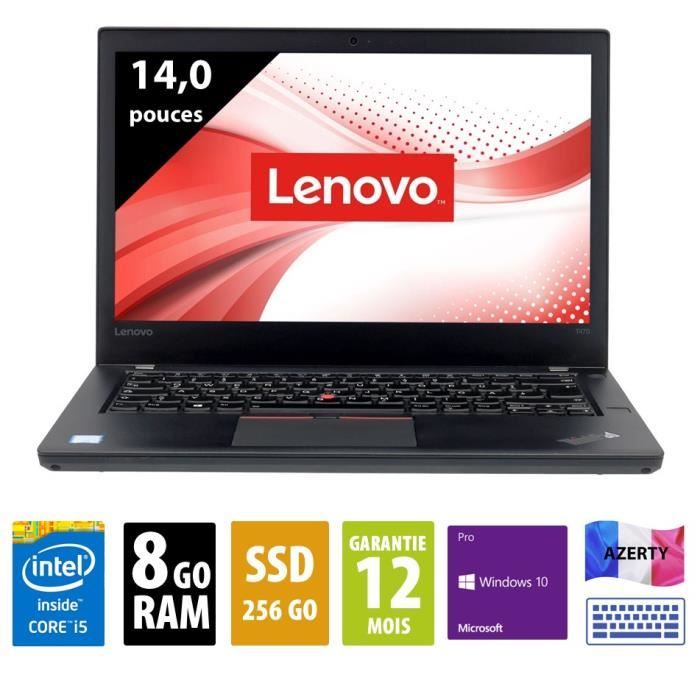 Thinkpad T470 - 14p - Core i5-7300U- 8Go RAM - 256Go SSD - WXGA - W10Pro - reconditionné certifié - Lenovo