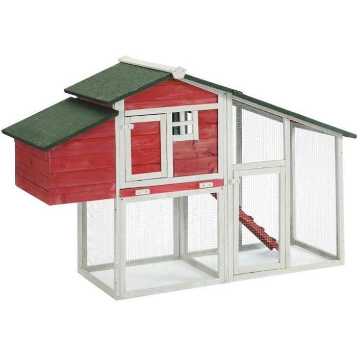 Meilleurs prix pour Rosalie Rouge - Enclos poulailler 2 poules