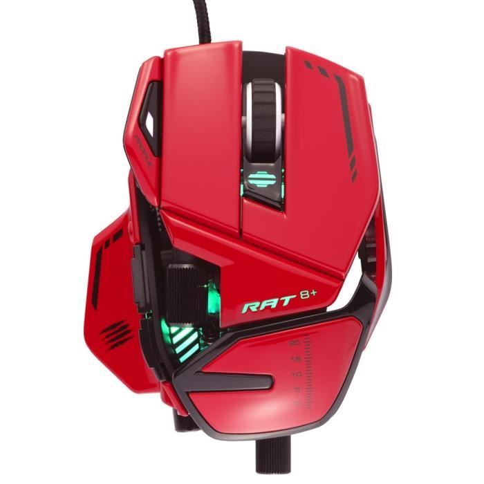 Madcatz RAT 8+ ADV - Souris gamer filaire personnalisable RGB - 11 Boutons Programmables - Capteur PMW3389 Pro 20000 DPI & 2000 Hz