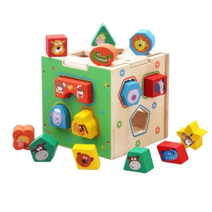 Jouet Montessori En Bois Formes à Trier - Puzzle Géométrique Couleurs Vives Pour Enfants 1-4 Ans