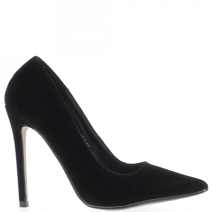 escarpin noir daim pointu