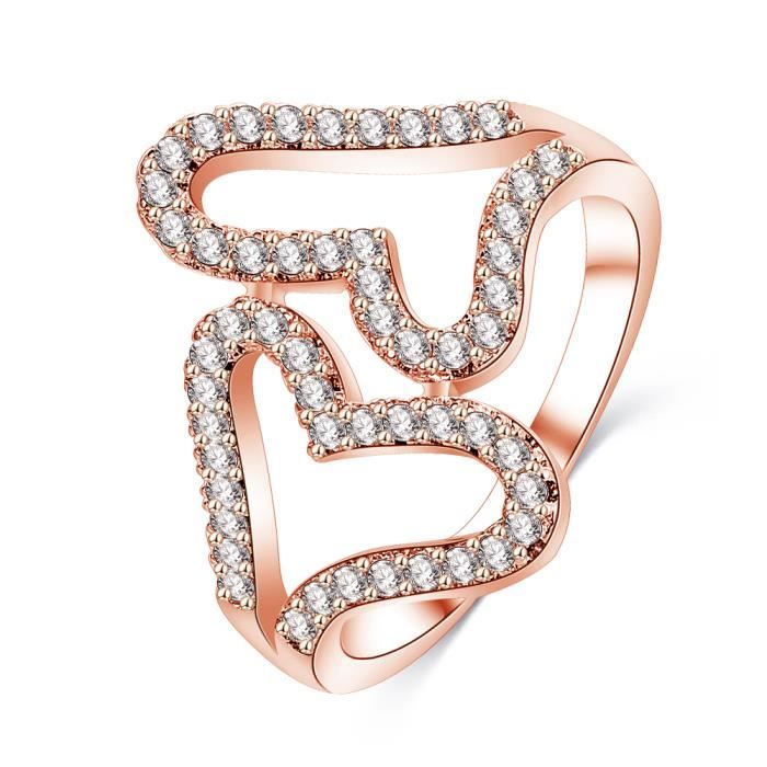 Belle bague Splendide en Plaqué OR Rose et cristal SWAROVSKI de la marque Ecrin Doré Plaqué or