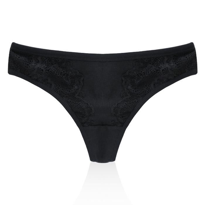 SKY String sexy de jeune femme en dentelle embellie entrejambe coton ...