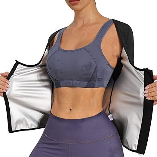 Bingrong Gilet De Sudation Femme Néoprène - Ceinture Sauna Amincissante Ventre Plat - Fitness & Sport
