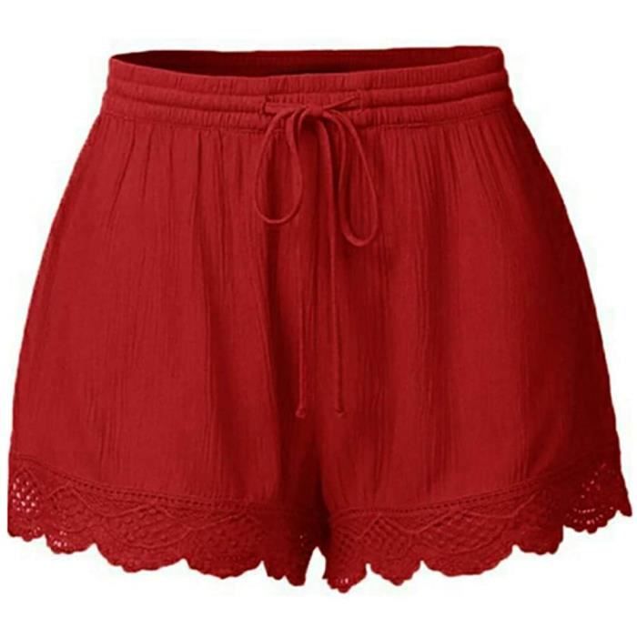 Bermuda femme online rouge