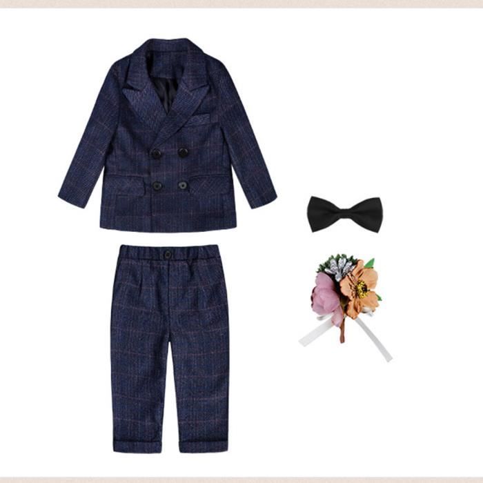 Ensemble Bretelles Et Nœud Papillon à Carreaux Pour Bébé Garçon - Marque Mud Pie, Rouge, 5T