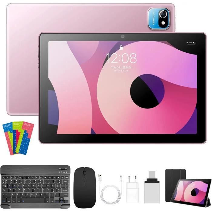 Tablette 10,1 Pouces, Android 15, 8GoRAM + 64Go ROM(1TB to Extensible),Gris | 5000mAh Batterie​, Quad-Cœur 5G WiFi Tablette Tactile, 5+13MP Caméra​, Bluetooth