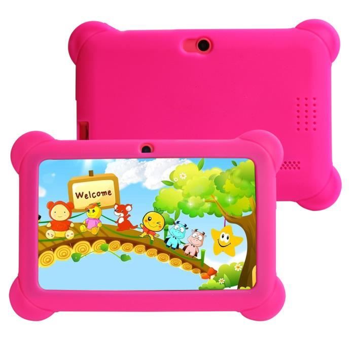 rose rouge-Tablette PC 7 pouces Tablette PC pour enfants Q8 4 + 128G quad-core double caméra Android 4.4