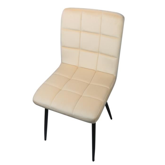 ohmg lot de 2 chaises de salle à manger carrées à neuf compartiments dans une finition durable en velours beige