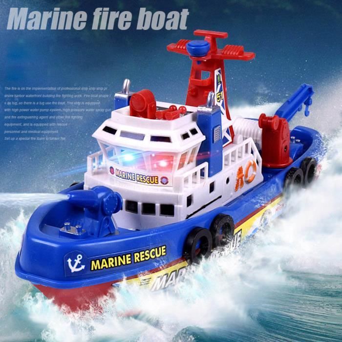Vroomoto Jouet de Bateau de Feu, Pulvérisation D'eau, Musique Légère, Bateau Bain électrique pour Enfants